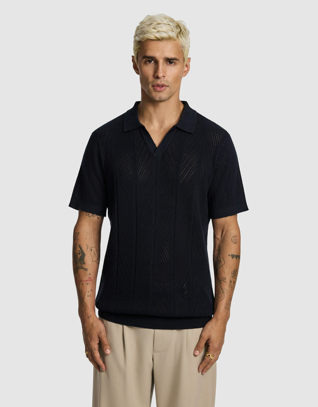 yd. - Edmund Knitted Polo Shirt