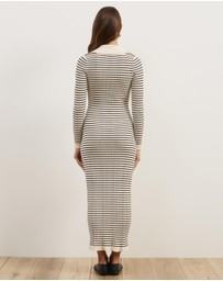 Atmos&Here - Jacie Long Sleeve Knit Stripe Dress
