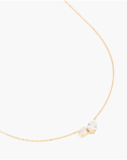 Lovisa - Waterproof Gold Plated Stainless Steel Cubic Zirconia Mixed Shape Pendant Necklace