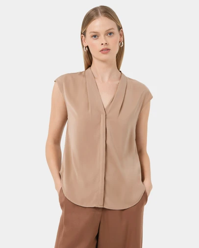 Forcast - Adelaide V-Neck Cap Sleeve Top