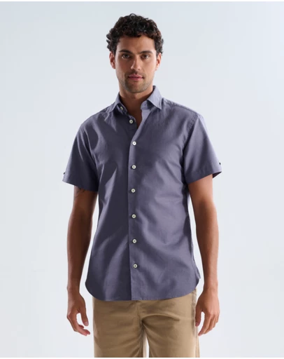 3 Wise Men - 3 Wise Men Lagoon Linen Short Sleeve Shirt