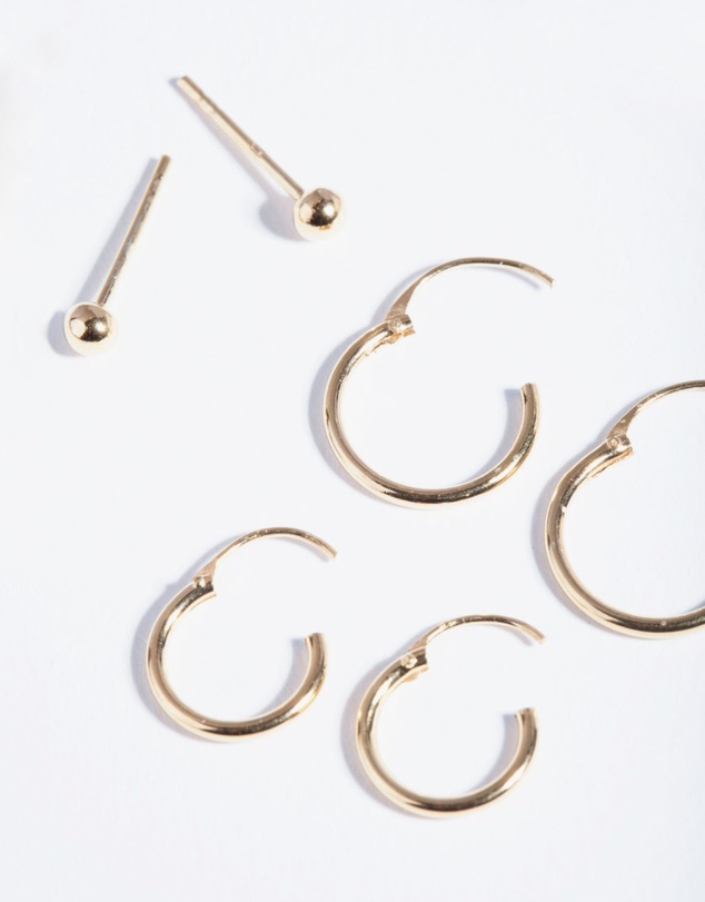 Lovisa - Gold Plated Sterling Silver Stud & Hoop Pack Earring