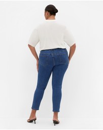 City Chic - Plus size Harley Fit Scarlet Skinny Leg Ankle Grazer Jean - mid wash