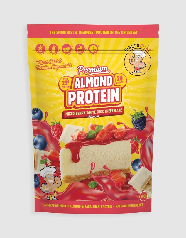 Macro Mike - Berry White Choc Cheezecake Premium Almond Protein - 800g