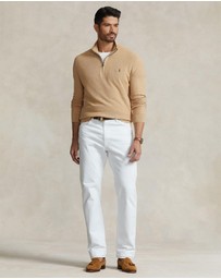 Polo Ralph Lauren - ICONIC EXCLUSIVE - Big & Tall - Mesh-Knit Cotton Quarter-Zip Sweater
