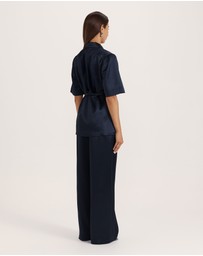 SABA - Sallee Satin Short Sleeve Belted Jacket