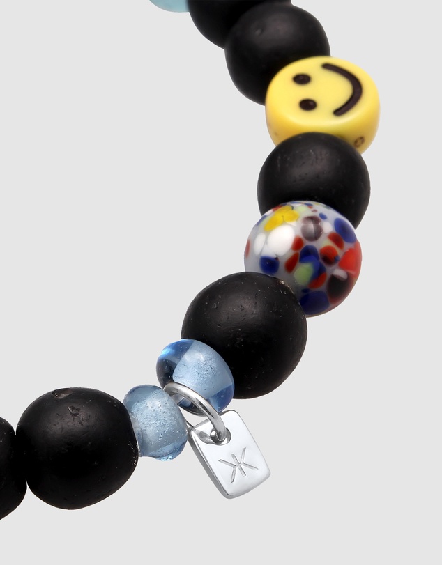 Kuzzoi - ICONIC EXCLUSIVE - Mixed Bead Bracelet with Smiling Charm