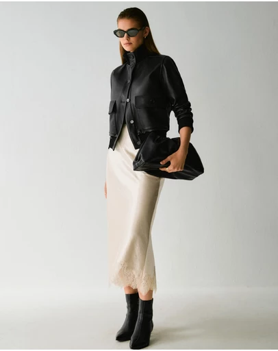 IDA+S - Isolde Leather Bomber Jacket