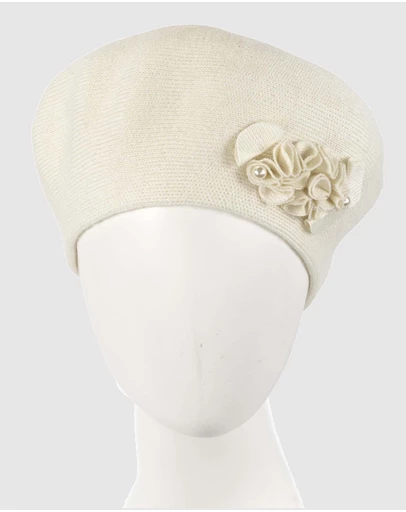 Max Alexander - European Made Cream Soft Wool Beret