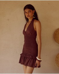 Seven Wonders - Fleur Shirred Halter Mini Dress
