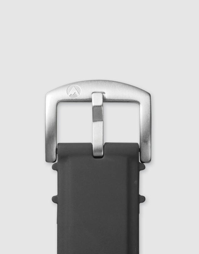 Maxum - Lansdowne Band - Black Silicone With Silver Tone Buckle