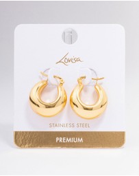 Lovisa - Waterproof Gold Plated Stainless Steel Full Bubble Hoop Earrings