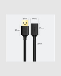 Ugreen - UGreen USB 3.0 A Male to Female Extension Cable 0.5M Black 5Gb s Data Transfer