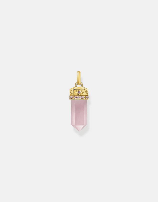 THOMAS SABO - Rose Quartz Crystal Pendant Gold
