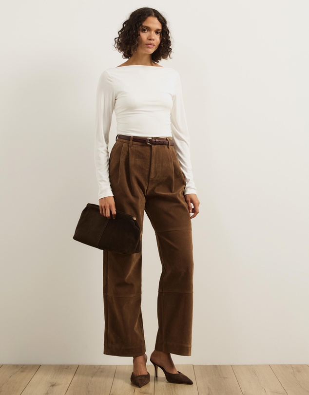 Atmos&Here - Frances Suede Panelled Pants