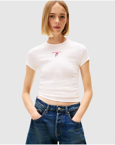 Tommy Jeans - Logo Embroidery Slim T-Shirt