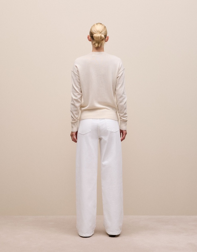 Trenery - Merino Cashmere Forward Shoulder Seam Crew in Oat