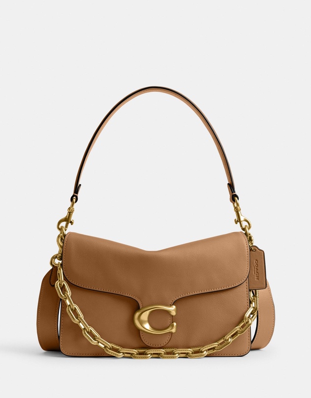 Coach - Smooth Leather Chain Tabby Shoulder Bag With Chain