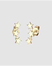 Elli Jewelry - Earrings Stars Astro Filigree 925 Sterling Silver Gold Plated