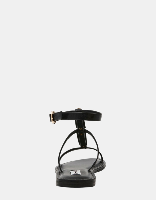Steve Madden - Alma Black Leather Sandals