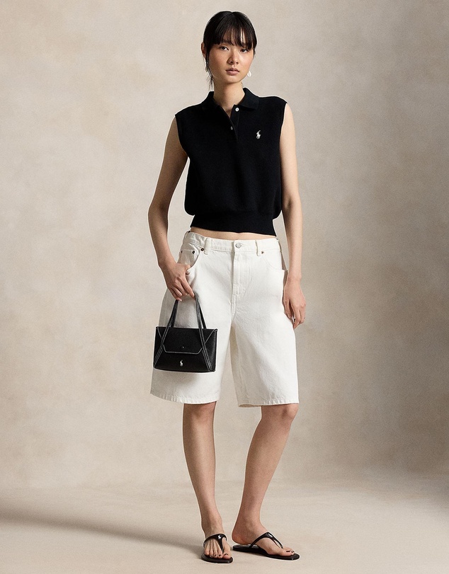 Polo Ralph Lauren - Cotton Cropped Sleeveless Polo Sweater