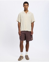 Thrills - Hemp Minimal Thrills Contrast Stitch Cropped Bowling Shirt