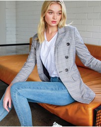 Belle & Bloom - Too Cool For Work Plaid Blazer