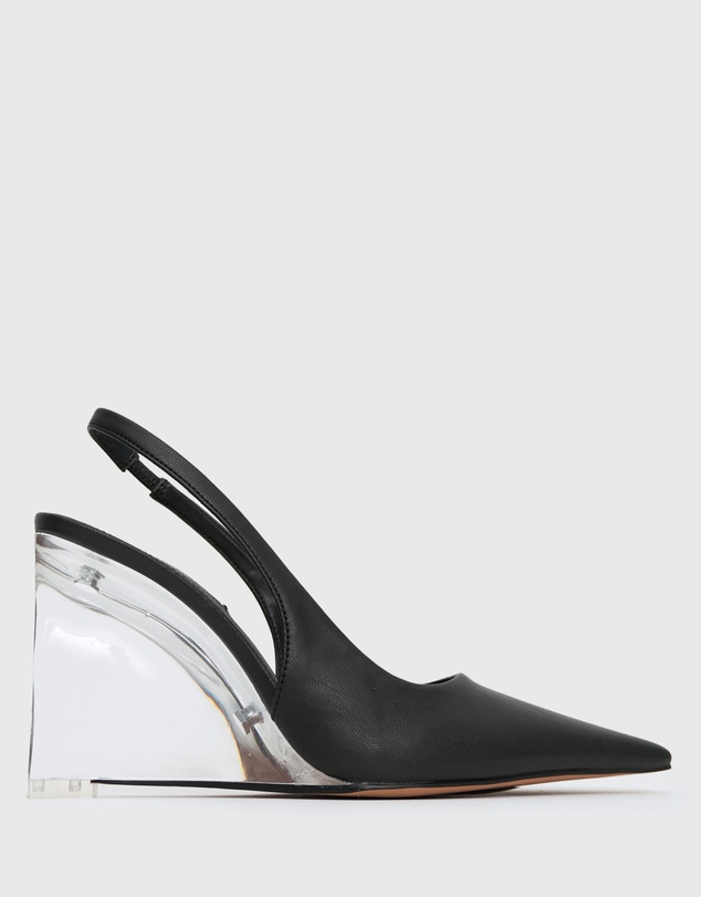 Betts - Kane Pointy Toe Slingback Wedge Shoes
