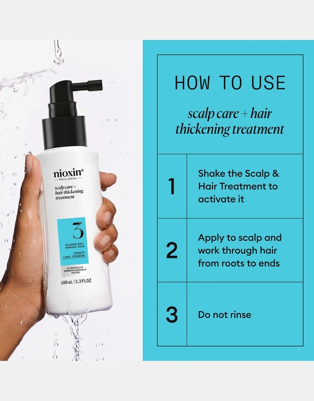 Nioxin - Nioxin System 3 Scalp + Hair Thickening Treatment- Serum For Damaged Hair With Light Thinning, 100ml