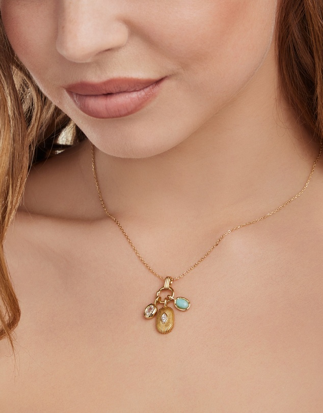 Zoe Olivia - 14K Gold Vermeil 3 Line Charm Carrier