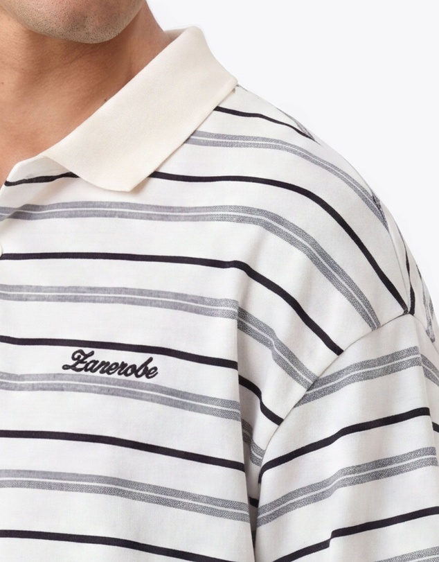 Zanerobe - Box Crop Polo White/Grey/Black