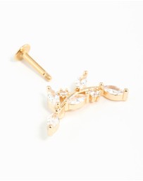Lovisa - Gold Plated Surgical Steel Curved Vine Single Flat Back