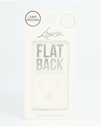 Lovisa - Gold Plated Surgical Steel Cubic Zirconia Round Flat Back Studs 3-Pack