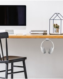 iWorld - Kanto HHW Universal Under Desk Headphone Hook, White