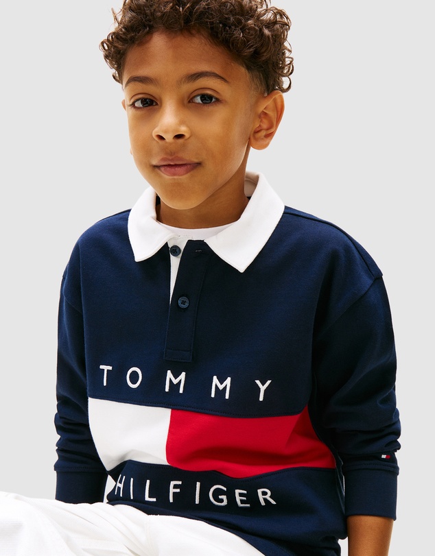Tommy Hilfiger - Heritage Colour-Blocked Flag LS Polo Shirt - Teens