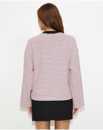 Dazie - Nostalgia Stripe Oversized LS Tee