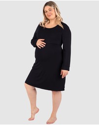 B Free Intimate Apparel - Bamboo Long Sleeve Maternity & Nursing Dress