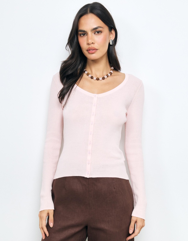 AERE - Lyla Organic Cotton Knit Cardigan