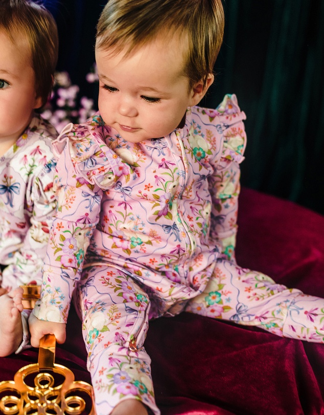 Fleur Harris - 'Bunnies & Bows' Precious Frill Coverall in Pink Love