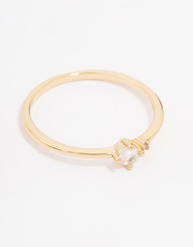 Lovisa - Gold Plated Elegant Pear Triple Stacking Ring