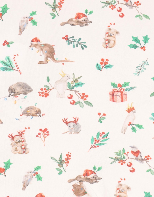 Bebe by Minihaha - Festive Print SS Zip Romper - Babies