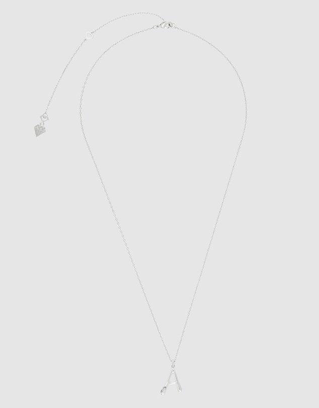 Wanderlust + Co - Alphabet Bubble Silver Necklace - Letter A