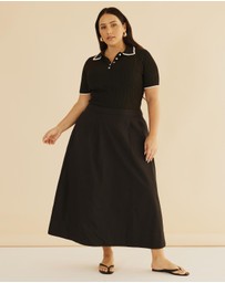 Atmos&Here Curvy - Olaria Contrast Knit Top