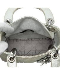 Pre-Loved by Azura Reborn - Pre-Loved Micro Metallic Calfskin Cannage Lady Dior