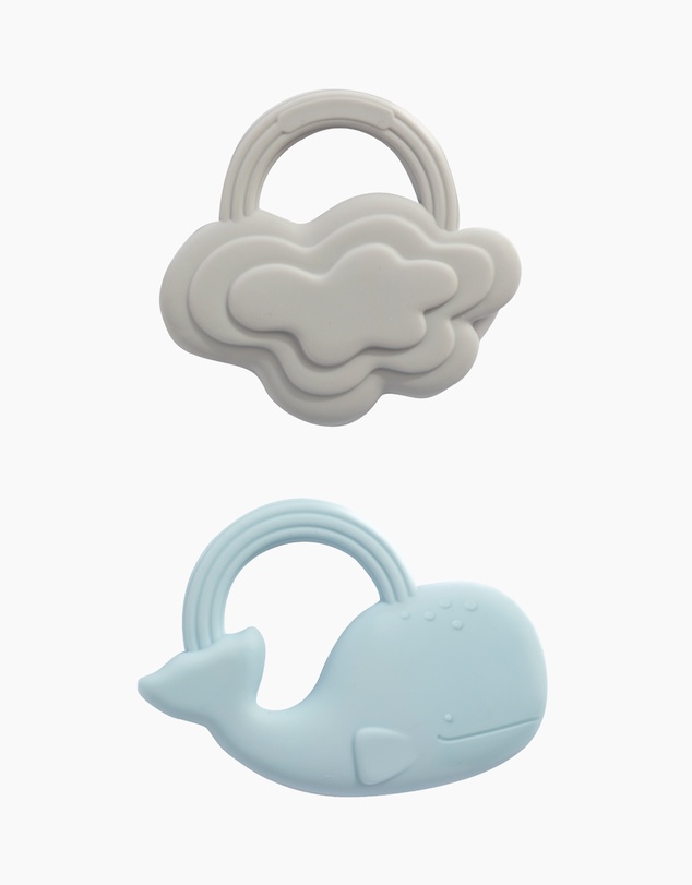 Playground - 2 Pack Silicone Teether - Whale & Cloud
