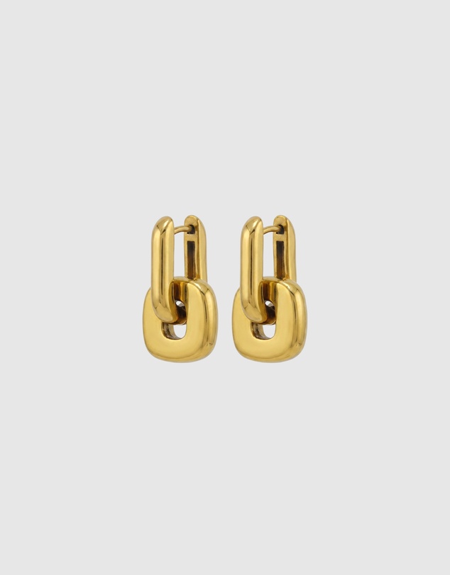 Miz Casa and Co - Linked Chain Huggie Earrings