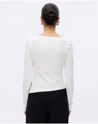 Minima Esenciales - Eliana Long Sleeve Draped T-Shirt
