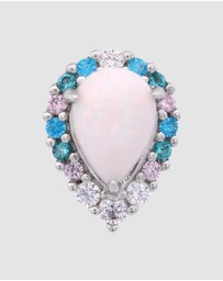 Georgini - GEORGINI WISTERIA CREATED OPAL FLORIBUNDA STUD EARRINGS SILVER