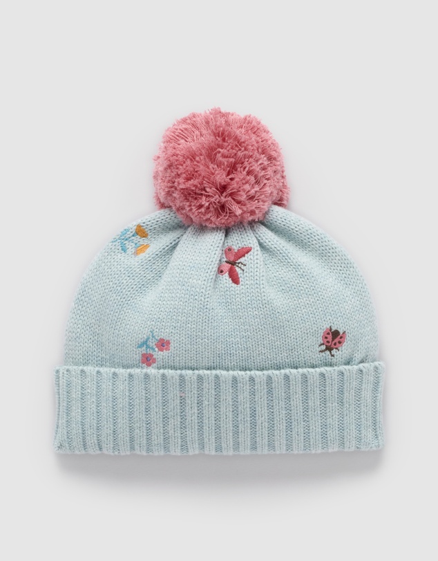 Purebaby - Ladybird Embroidered Beanie -Kids-Babies