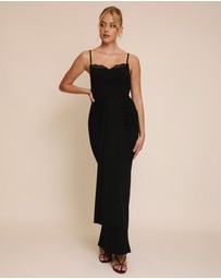 Six Stories - Lace Cup Boned Bandeau Midi Dress